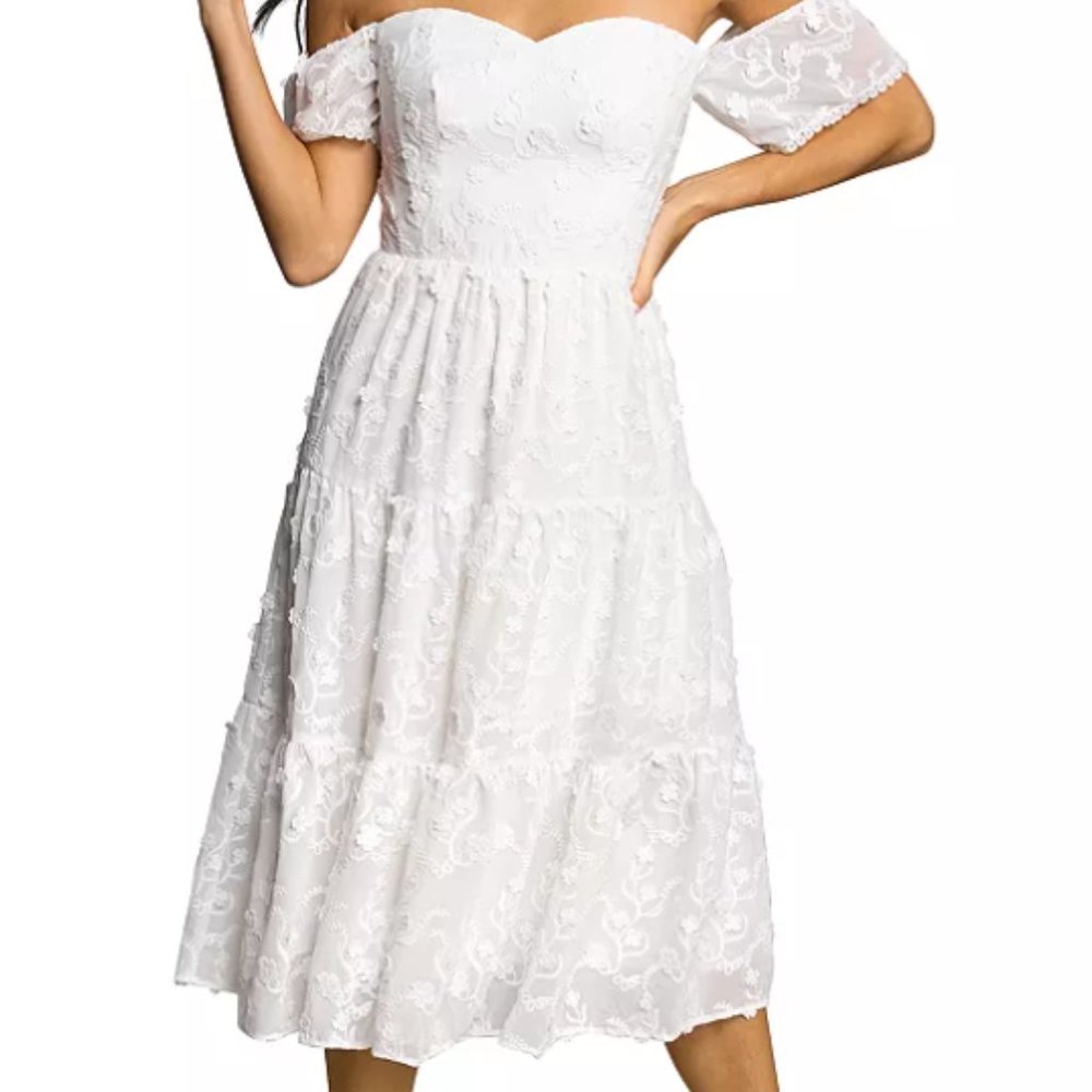 Dress the Population River Off-the-Shoulder Midi Dress